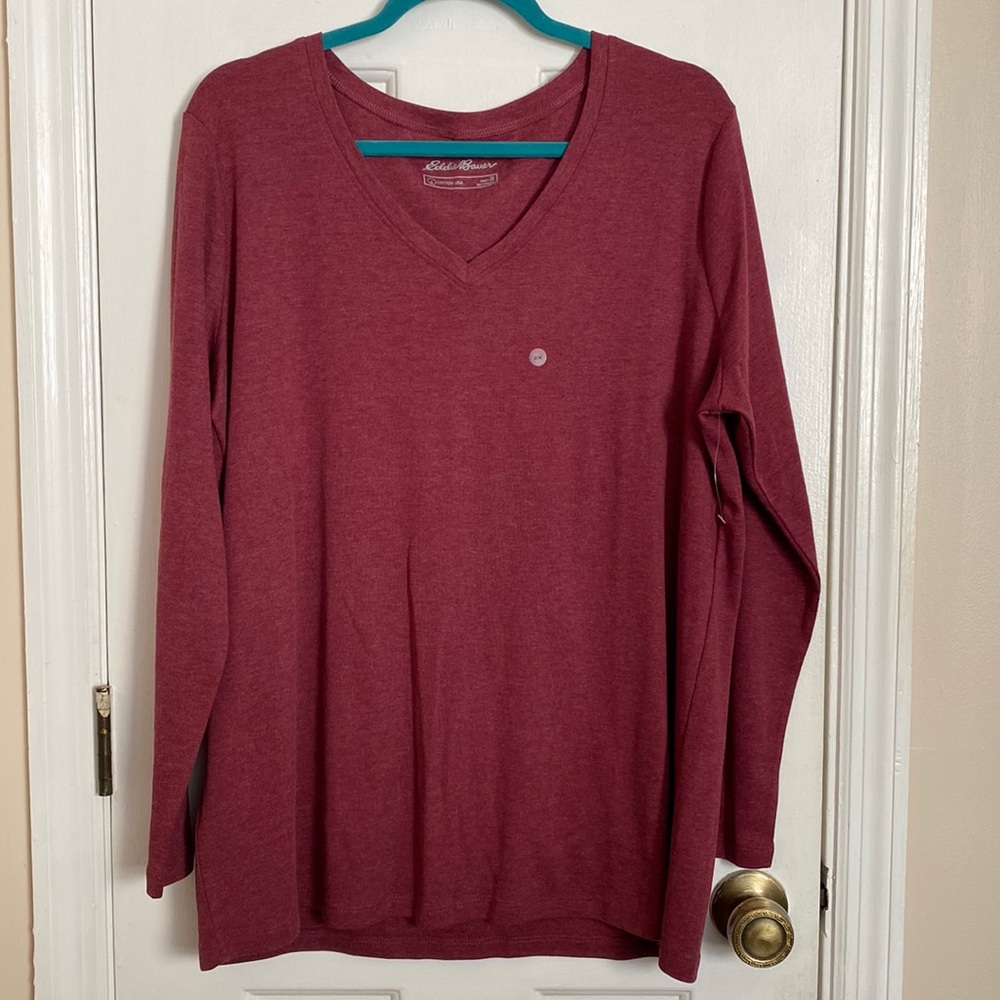 Eddie Bauer Long Sleeve V neck Tee Sz 2X